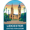 Leicester Skyline UK Reiseplakat-Design