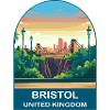 Bristol Skyline UK Reiseplakat-Illustration