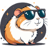 Cool hamster with dark glasses