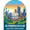 Birmingham Skyline UK City Illustration