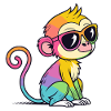 Rainbow Monkey Chic Glasses