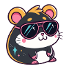 Hamster Kawaï Sun Stars Pink Glasses