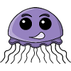Dessin animé méduse lilas