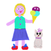 Eiscreme-Mädchen Eiscreme Eiswaffel Eis