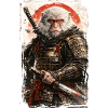 Japanese Art - Japanese Snow Monkey - Samurai