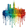 Munich with colorful gradient color