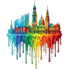 Hamburg with colorful gradient color