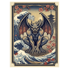 Gargoyle in Japanese wave style