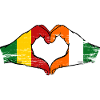 Mali Elfenbeinküste Flagge Hände Herz