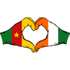 Cameroon Côte d'Ivoire Flag Heart
