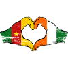 Cameroon Côte d'Ivoire Flag Heart Used