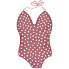 Polka Pink Badeanzug V-Ausschnitt