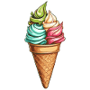 Bunte Swirl-Eiswaffel Muster