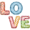 Love Patchwork Design Bunte Stoffflicken