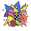 Abstract Geometric Pattern 90s Style