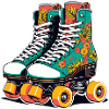 Blumenflair Rollschuhe Teal