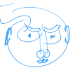 Blaue Linien-Porträt-Doodle