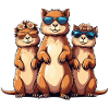 Sunglasses Meerkat Trio