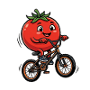 Tomate drôle à vélo pour enfants