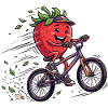 Cool strawberry on mountain bike ride