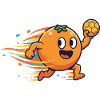 Funny Handball Orange Cartoon Motif