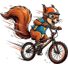 Fast Squirrel on BMX Bike