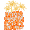 Kreta Palmen Party Schriftzug