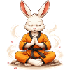 Zen Bunny Karate Meditazione Divertente Design
