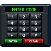 Entrée du code Clavier néon