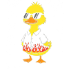 Flame Duck in Black Shirt