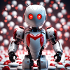 Heart robot with glowing eyes