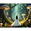 Fairytale forest with mushrooms
