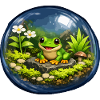 Frog in Glass Terrarium