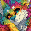 Rainbow Fur Cuddly Cat