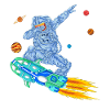 Astronaut Hoverboard Space Shirt