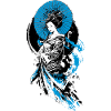 Japanese Geisha with Blue Parasol