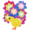 Kunterbunte Mandala-Ente Küken Huhn Kinder