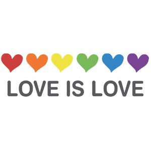 Love Is Love Rainbow Hearts | LGBTQ Pride Design