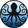 Black octopus in the ocean