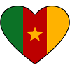 Cameroon Flag Heart