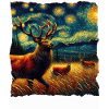 White-tailed deer Starry Night