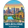Melbourne Australia Flinders St Travel Poster