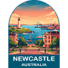 Newcastle, Australie, Nobbys Lighthouse Travel Art