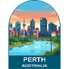Perth, Australien Swan River Reiseplakat-Kunst