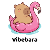 Cuddly bear on flamingo float