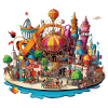 Colourful leisure island