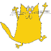 Yellow Cats Cartoon with Paws