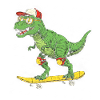 Dino Skateboarder Retro