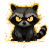 Raccoon - Angry Cute Animal Motif