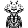 Strong Bunny Wheelchair Fitness Fun Design